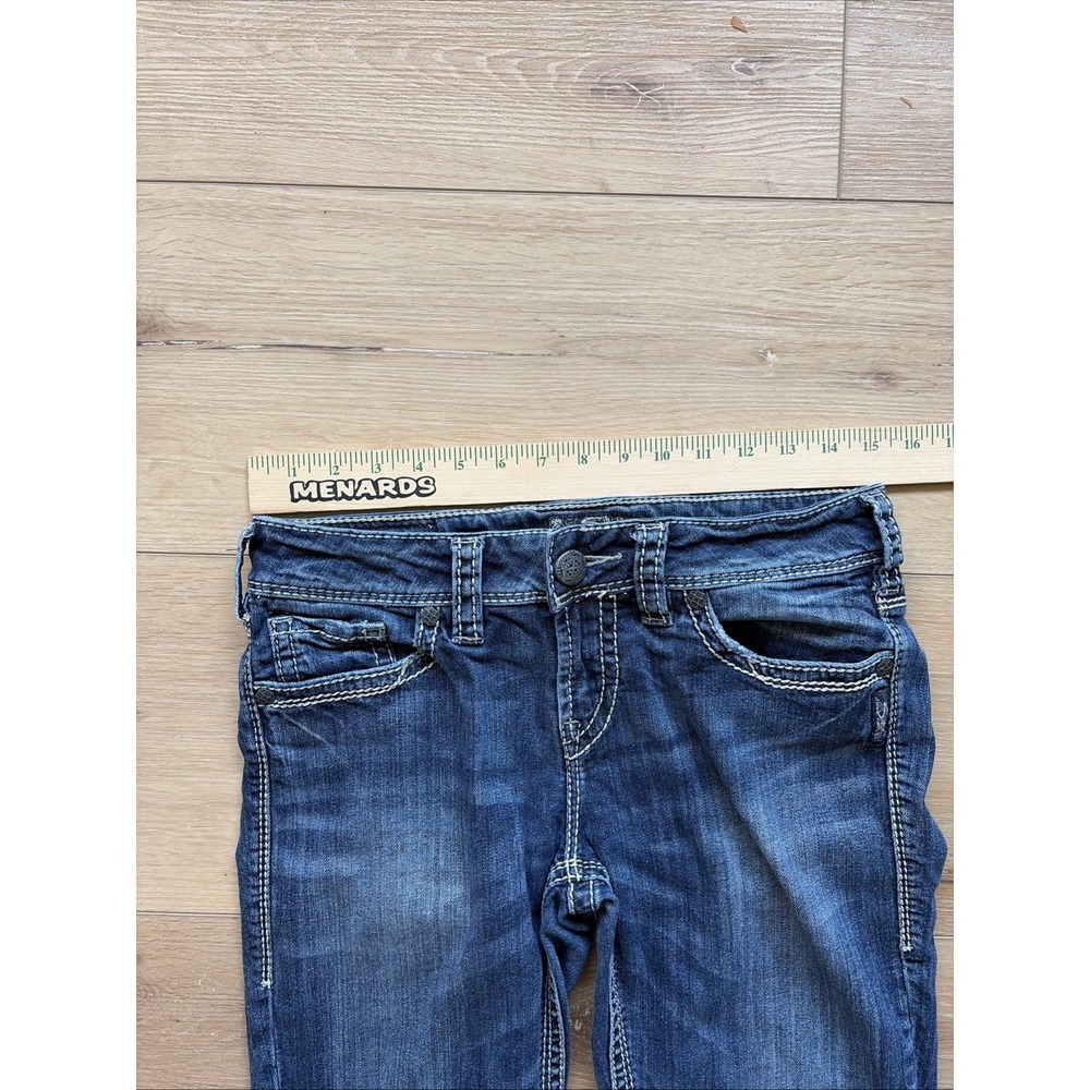 Silver Jean Co Suki Straight Denim Women's Jeans W29/L32 (30) Dark Blue Stretch - Picture 5 of 9